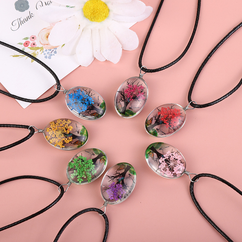 Real Dried Flower Baby's Breat - Birth Flower Necklace 리뷰 및 가격