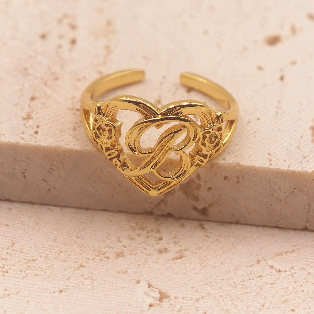 Gold Personalized Initials Hea - Initial Ring Custom 리뷰 및 가격