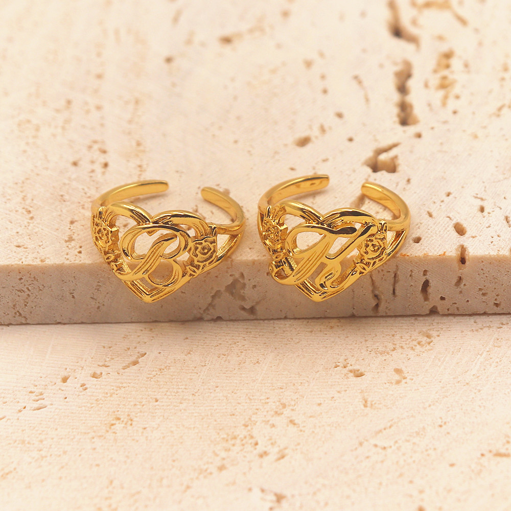 Gold Personalized Initials Hea - Initial Ring Custom 리뷰 및 가격