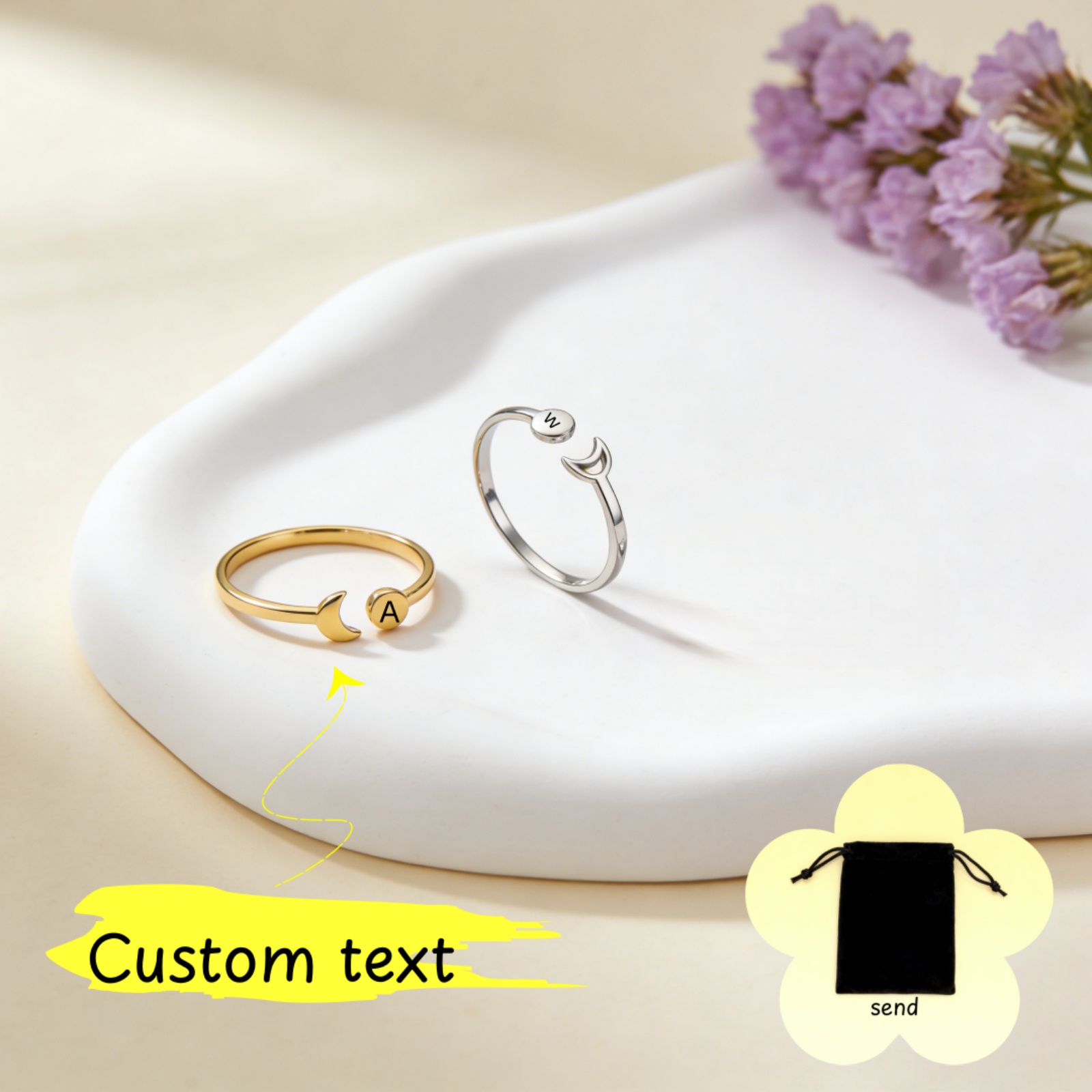 Customized Name A-Z Initial Re - Initial Ring Custom 리뷰 및 가격