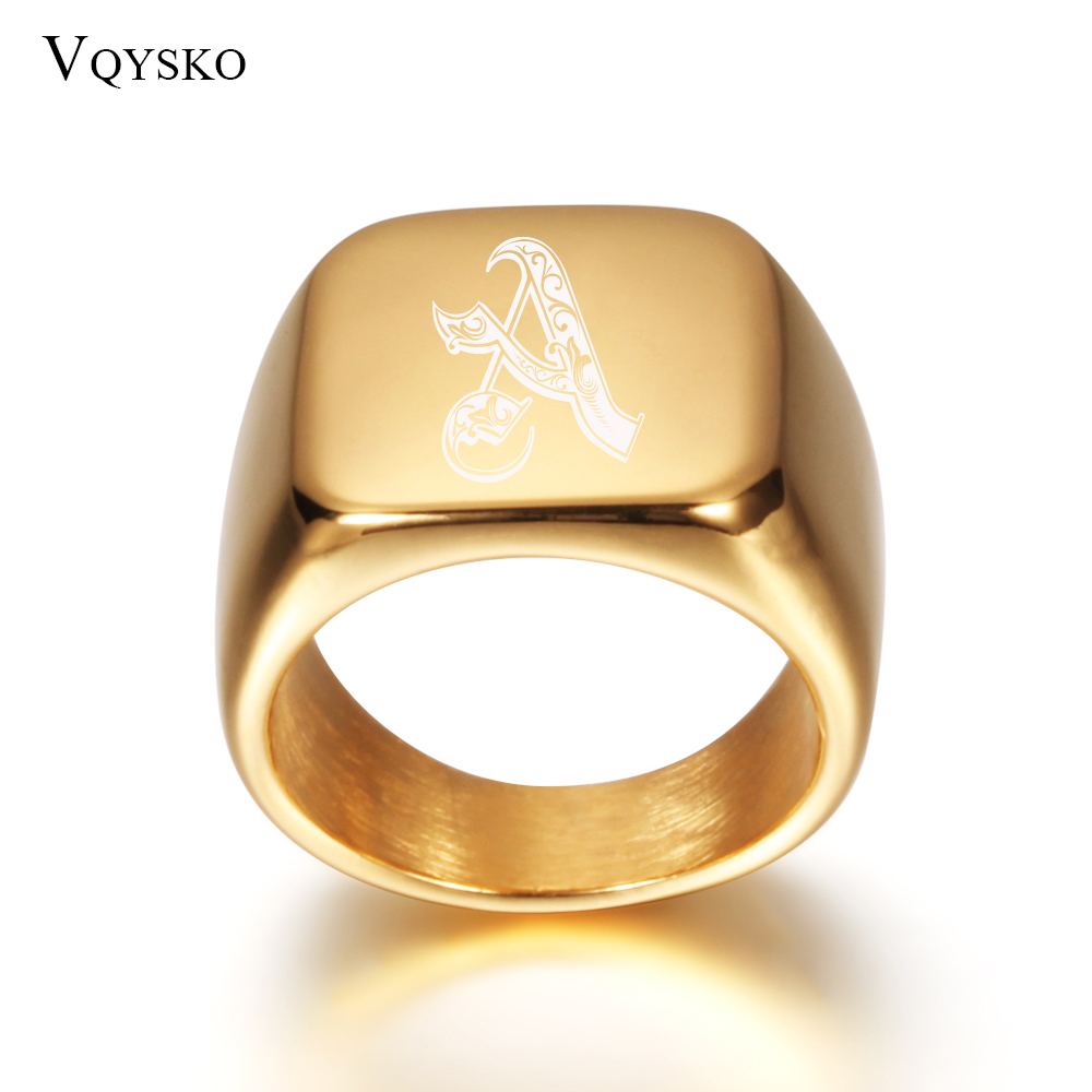 Gold Tone Mens Big Letter Ring - Initial Ring Custom 리뷰 및 가격