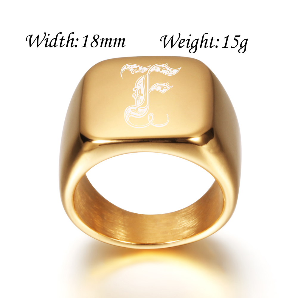 Gold Tone Mens Big Letter Ring - Initial Ring Custom 리뷰 및 가격