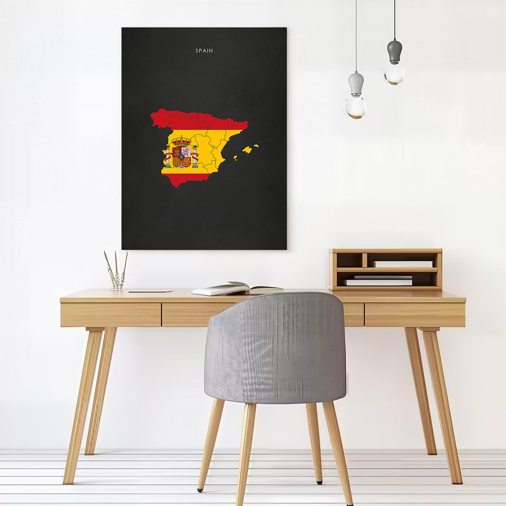 Spain Flag Map Canvas Wall Art - Custom Map Poster 리뷰 및 가격