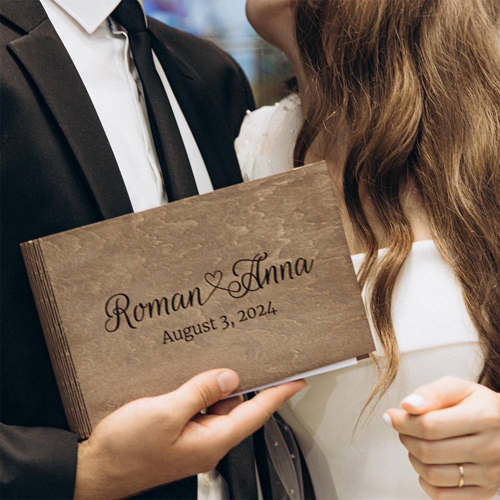 Personalized Wooden GuestBook  - Custom Photo Book 리뷰 및 가격