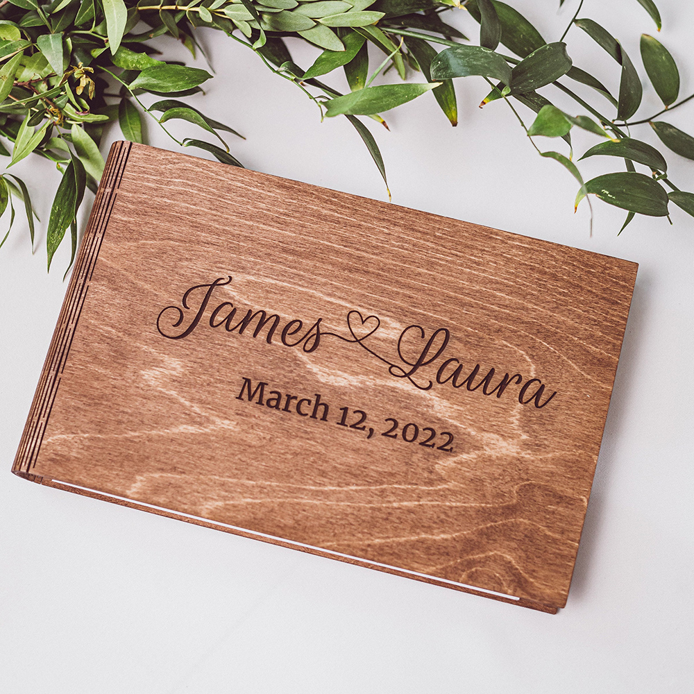 Personalized Wooden GuestBook  - Custom Photo Book 리뷰 및 가격