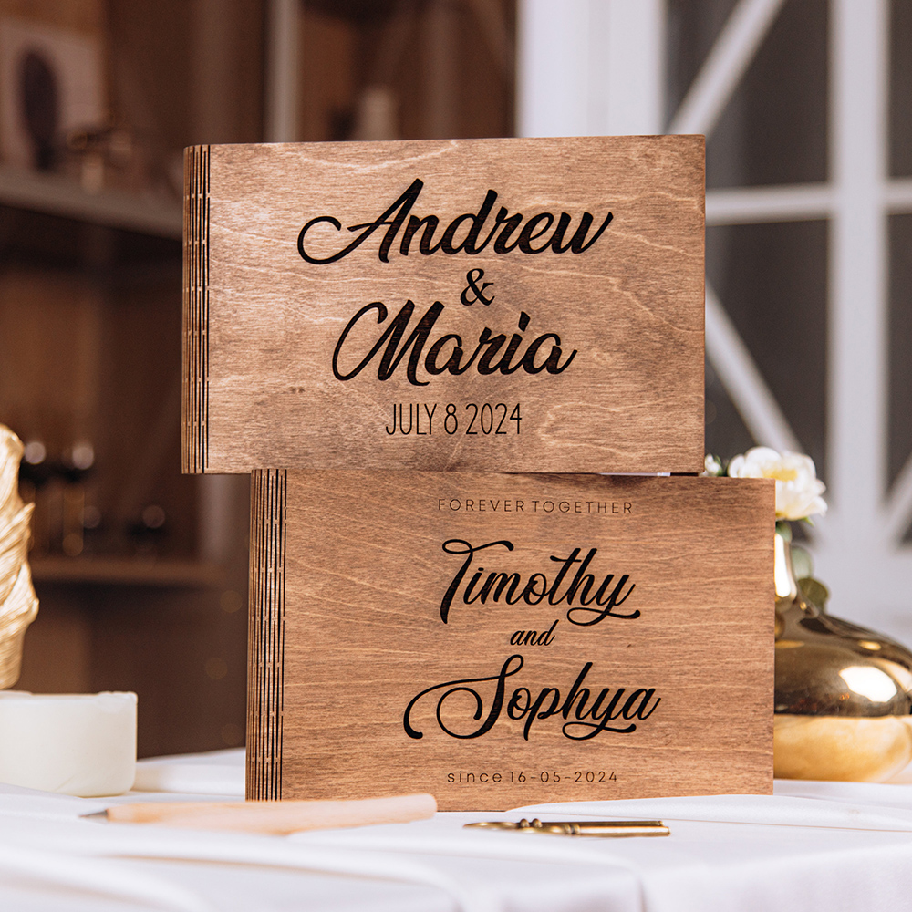 Personalized Wooden GuestBook  - Custom Photo Book 리뷰 및 가격