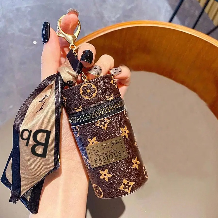 Vintage Brown Monogram Print C - Monogram Keychain Leather 리뷰 및 가격