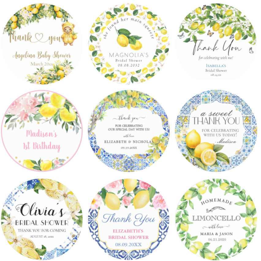 Custom Lemon Wedding Thank You - Personalised Candle Label 리뷰 및 가격