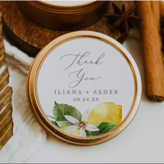 Custom Lemon Wedding Thank You - Personalised Candle Label 리뷰 및 가격