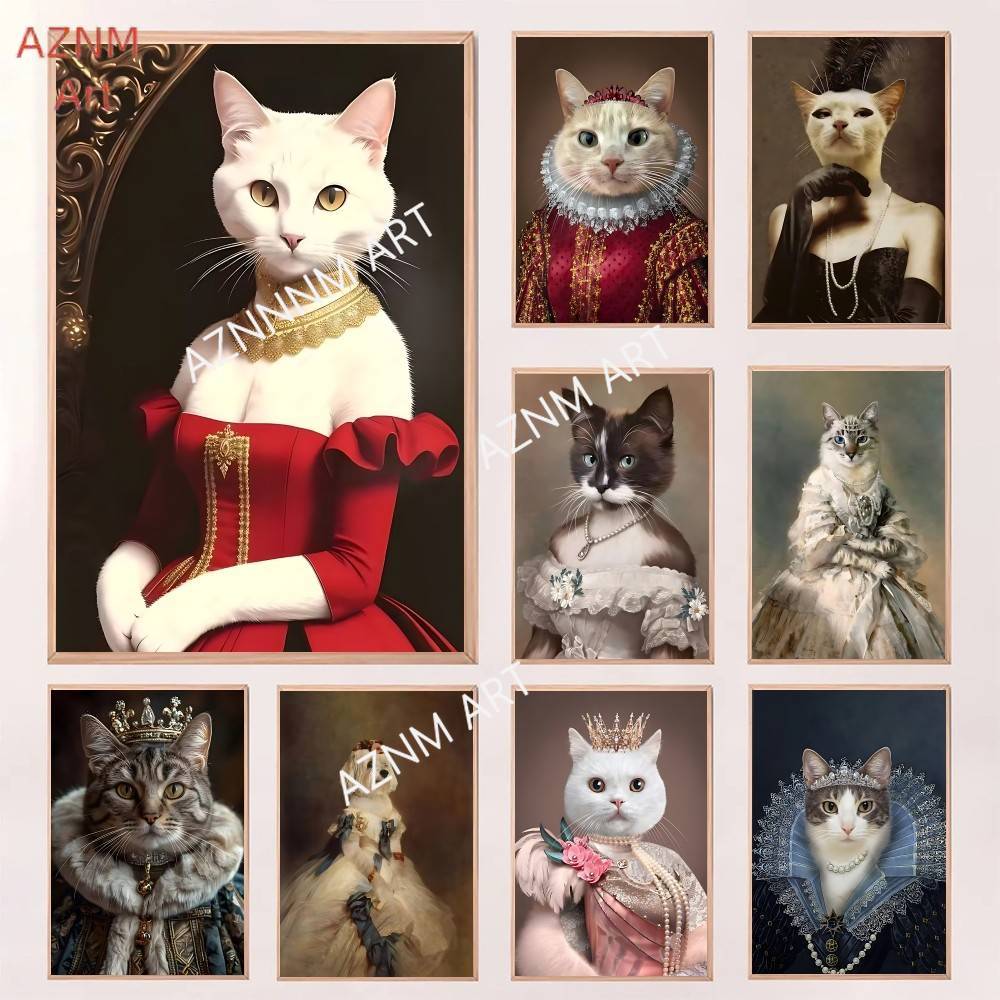 Renaissance Royal Cat Funny Po - Pet Portrait Custom 리뷰 및 가격