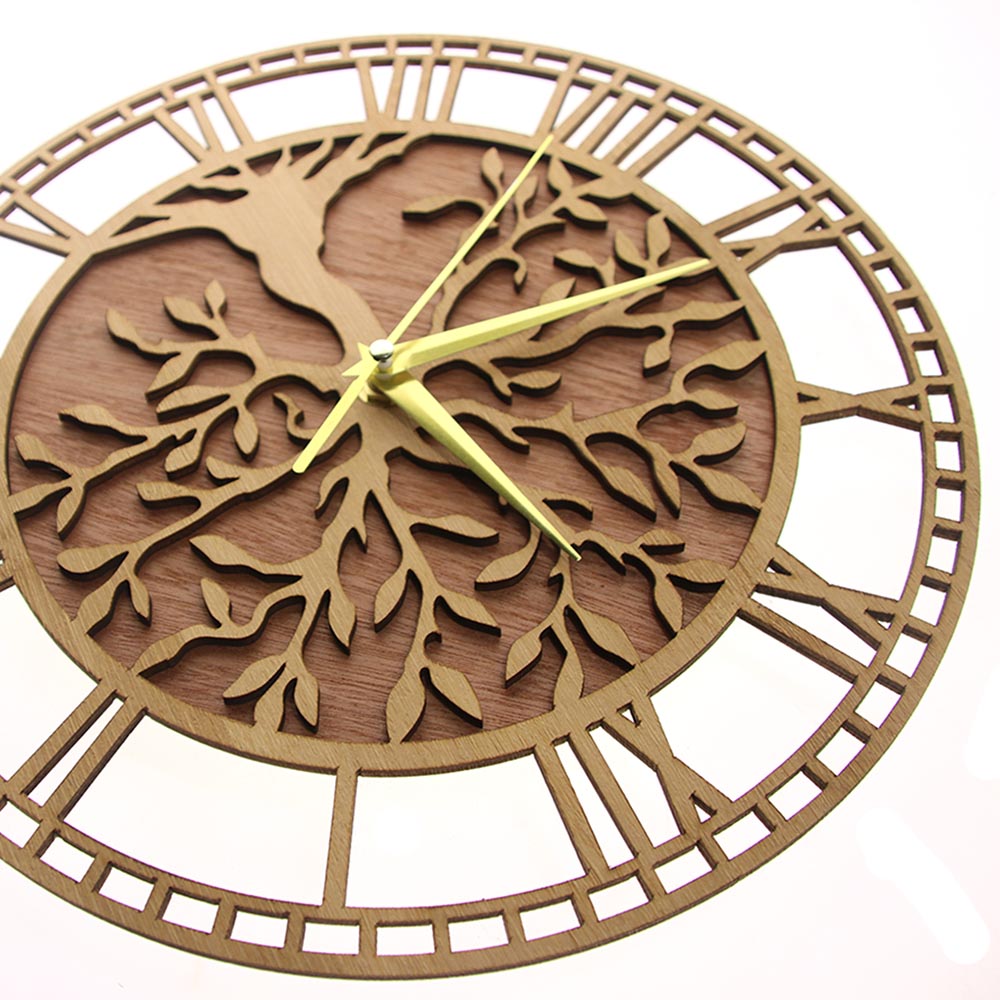 Tree of Life Wooden Wall Clock - Family Tree Print 리뷰 및 가격