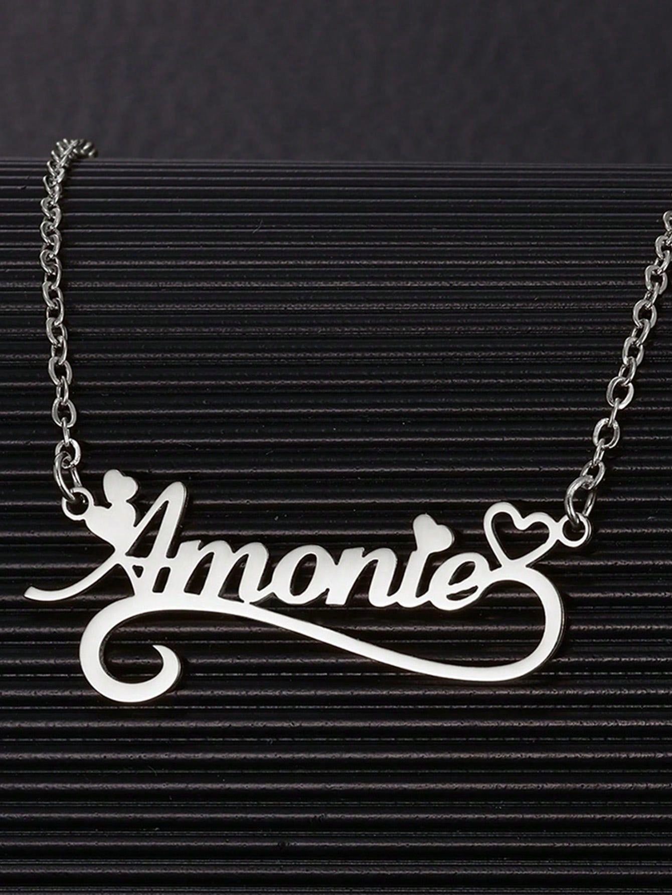 Custom Name Hollow Heart Neckl - Name Necklace Custom 리뷰 및 가격