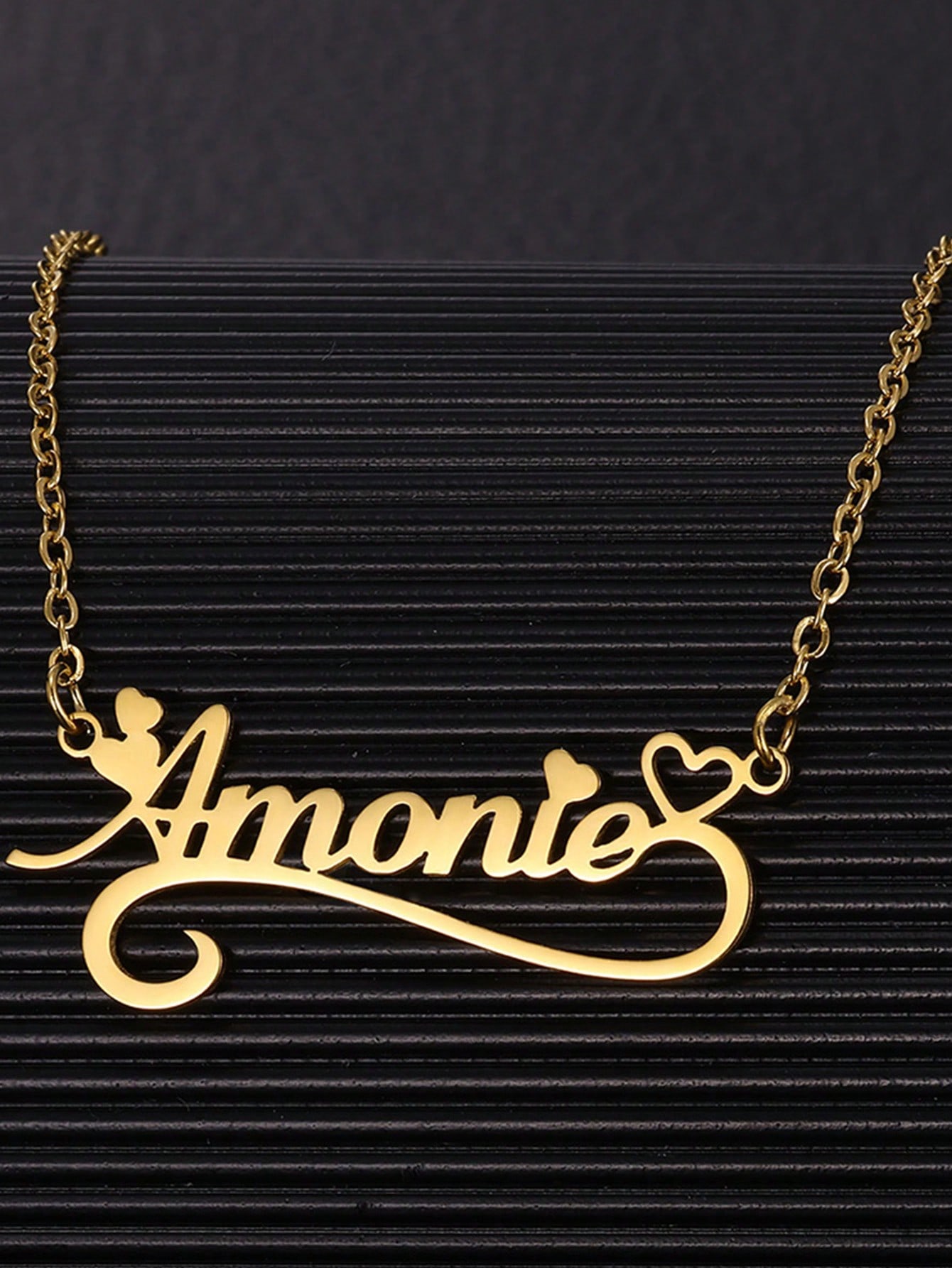 Custom Name Hollow Heart Neckl - Name Necklace Custom 리뷰 및 가격