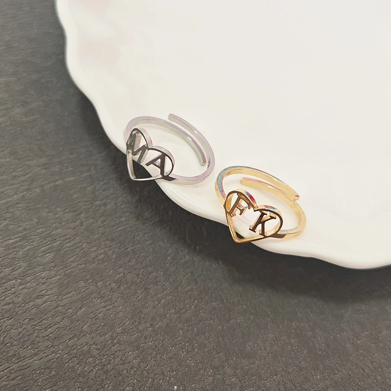 Custom Hollow Name Initials Ri - Initial Ring Custom 리뷰 및 가격
