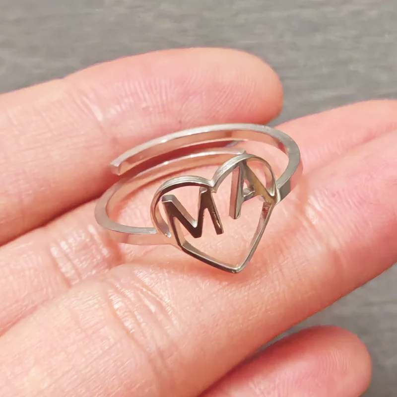 Custom Hollow Name Initials Ri - Initial Ring Custom 리뷰 및 가격