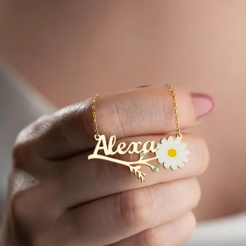 Roro‘s Personalized Colorful E - Birth Flower Necklace 리뷰 및 가격