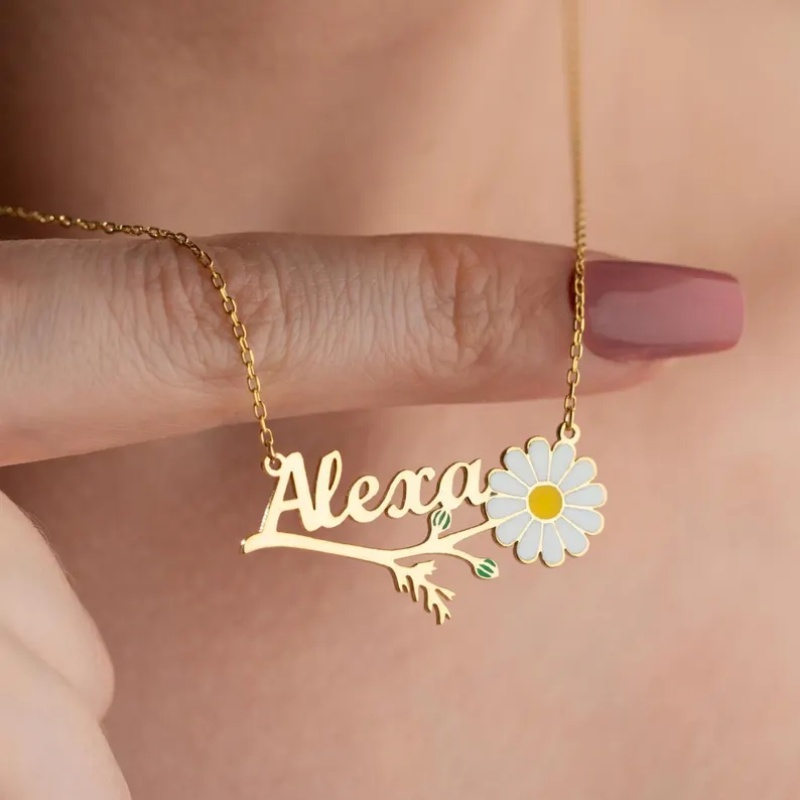 Roro‘s Personalized Colorful E - Birth Flower Necklace 리뷰 및 가격