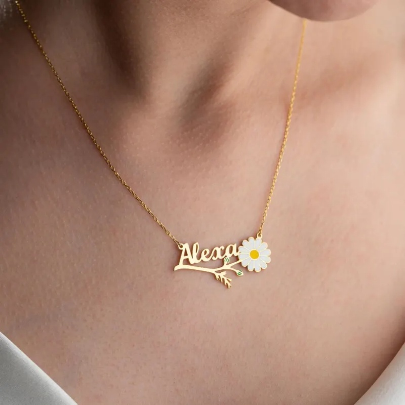 Roro‘s Personalized Colorful E - Birth Flower Necklace 리뷰 및 가격