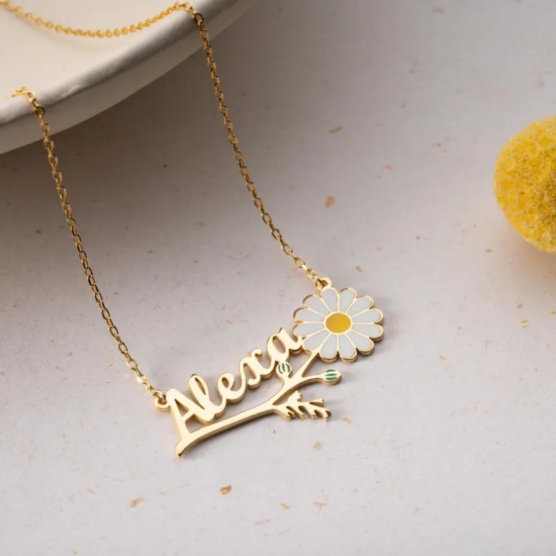Roro‘s Personalized Colorful E - Birth Flower Necklace 리뷰 및 가격