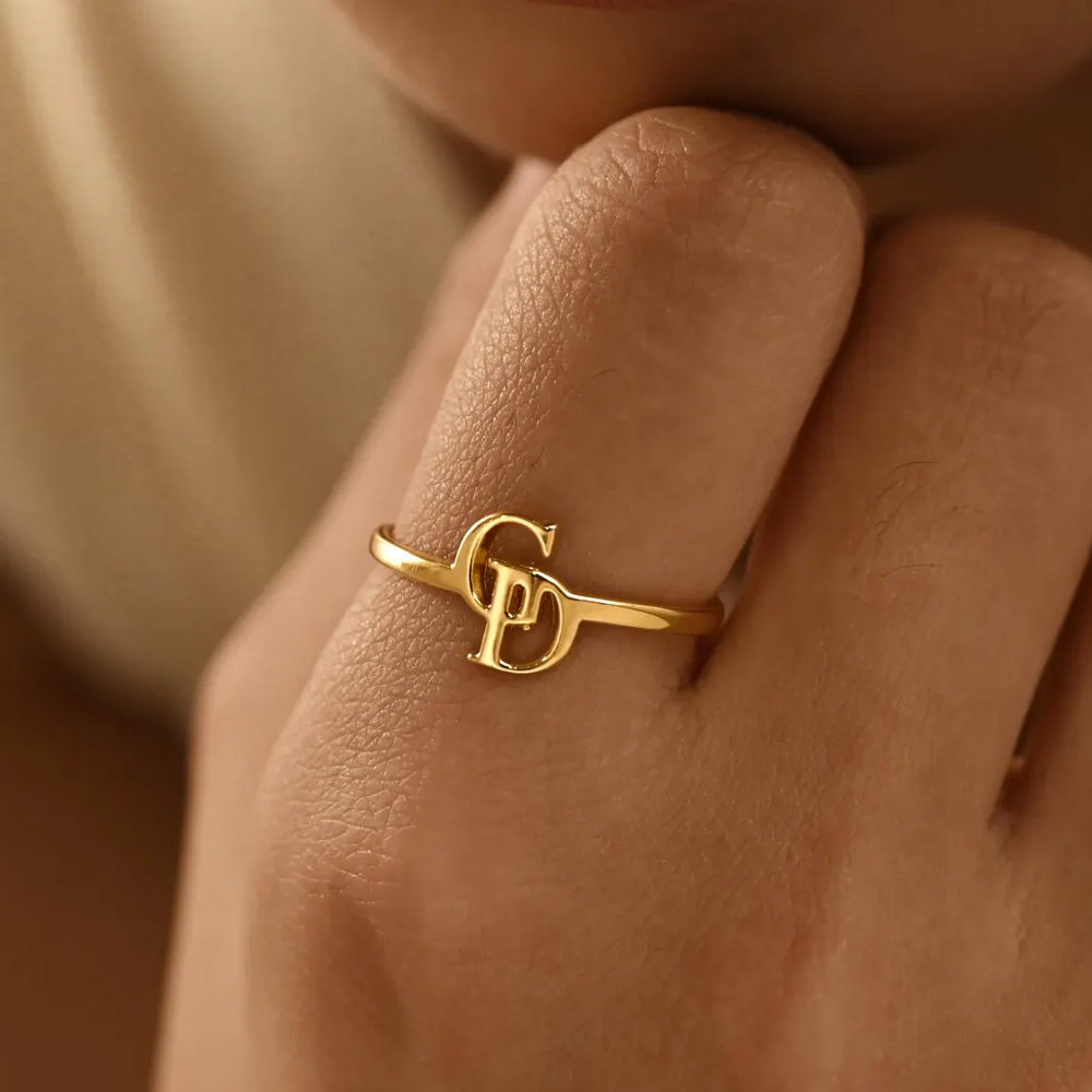 Customized Two Letter Ring for - Initial Ring Custom 리뷰 및 가격