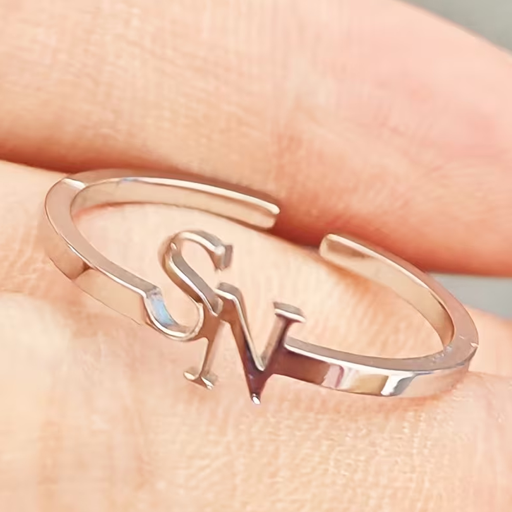 Customized Two Letter Ring for - Initial Ring Custom 리뷰 및 가격