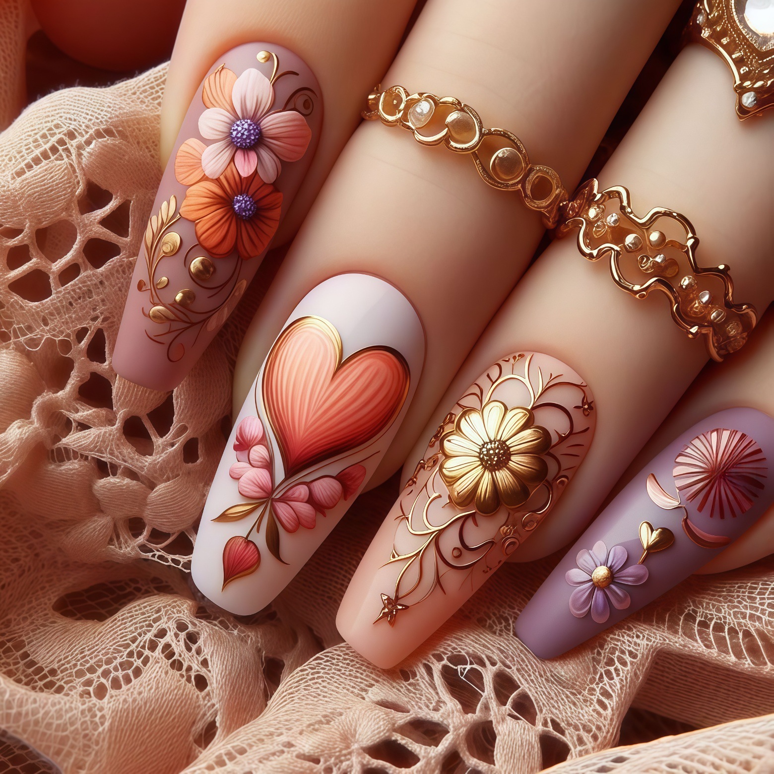 24pcs/set 3D fake nails for wo - Pressed Flower Art 리뷰 및 가격