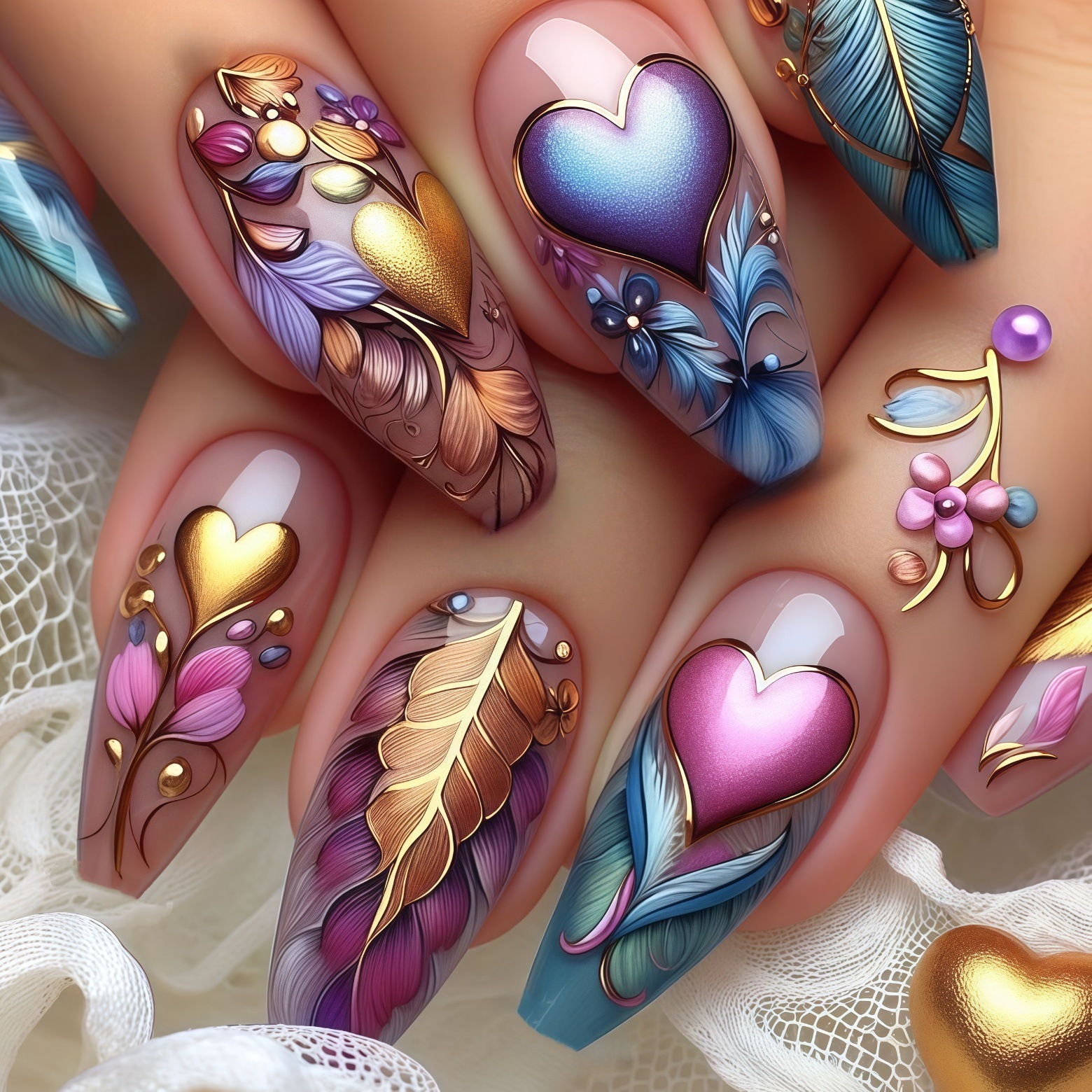 24pcs/set 3D fake nails for wo - Pressed Flower Art 리뷰 및 가격
