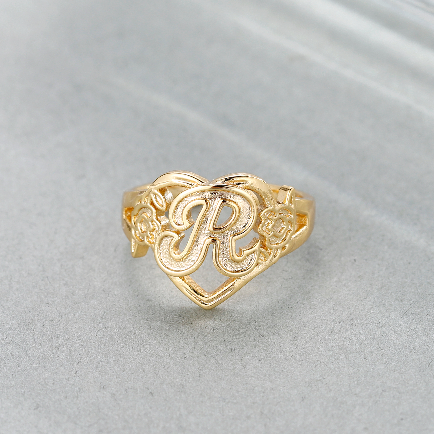 Custom Initials Heart Adjustab - Initial Ring Custom 리뷰 및 가격