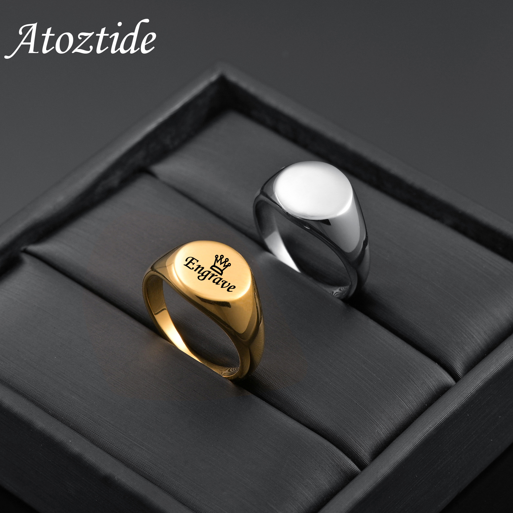 Atoztide Custom Engraved Ring  - Initial Ring Custom 리뷰 및 가격
