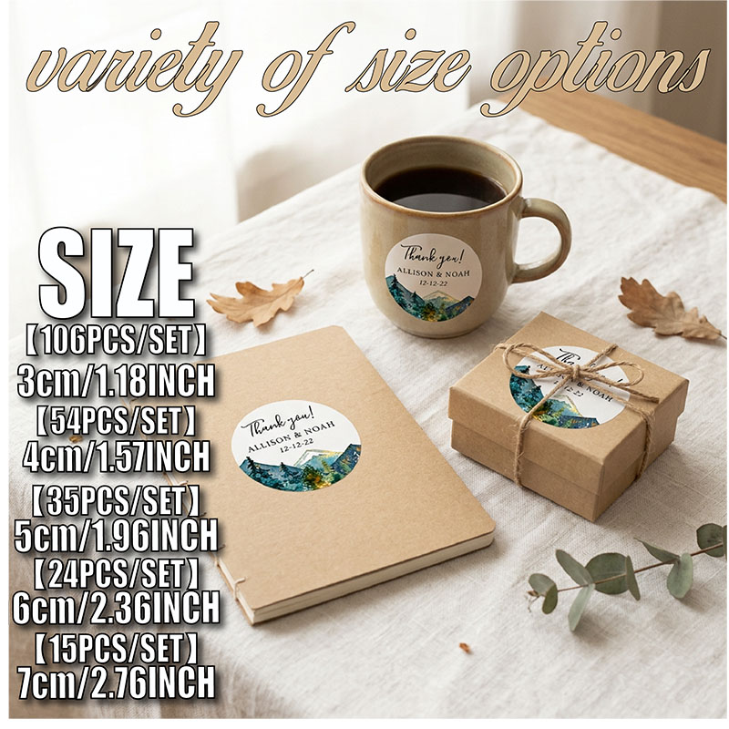 Custom Mountain Logo Round Sti - Personalized Name Box 리뷰 및 가격