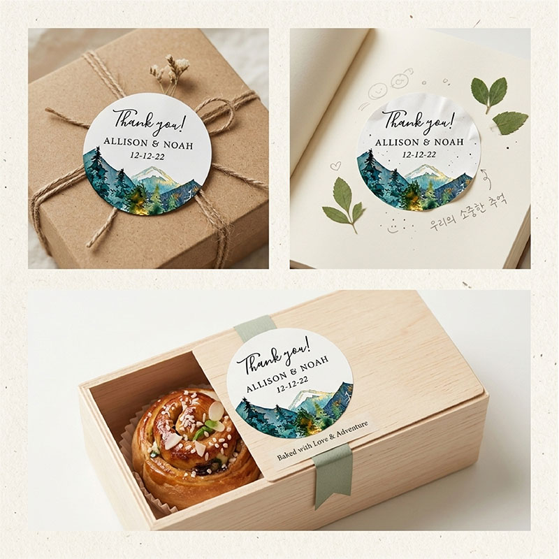 Custom Mountain Logo Round Sti - Personalized Name Box 리뷰 및 가격