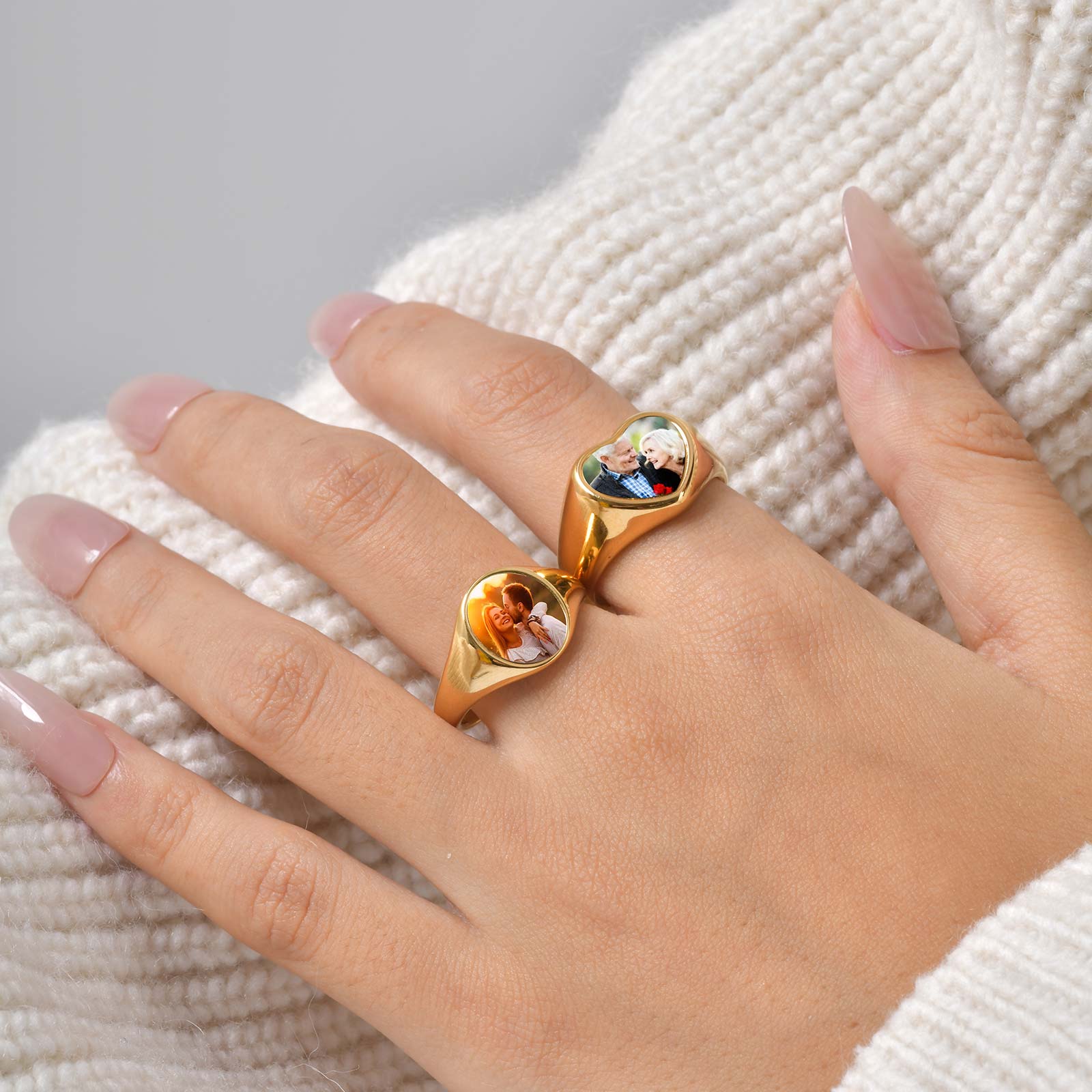 Custom Photo Signet Ring for W - Initial Ring Custom 리뷰 및 가격