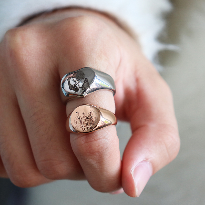 Custom Engraved Picture Logo N - Initial Ring Custom 리뷰 및 가격