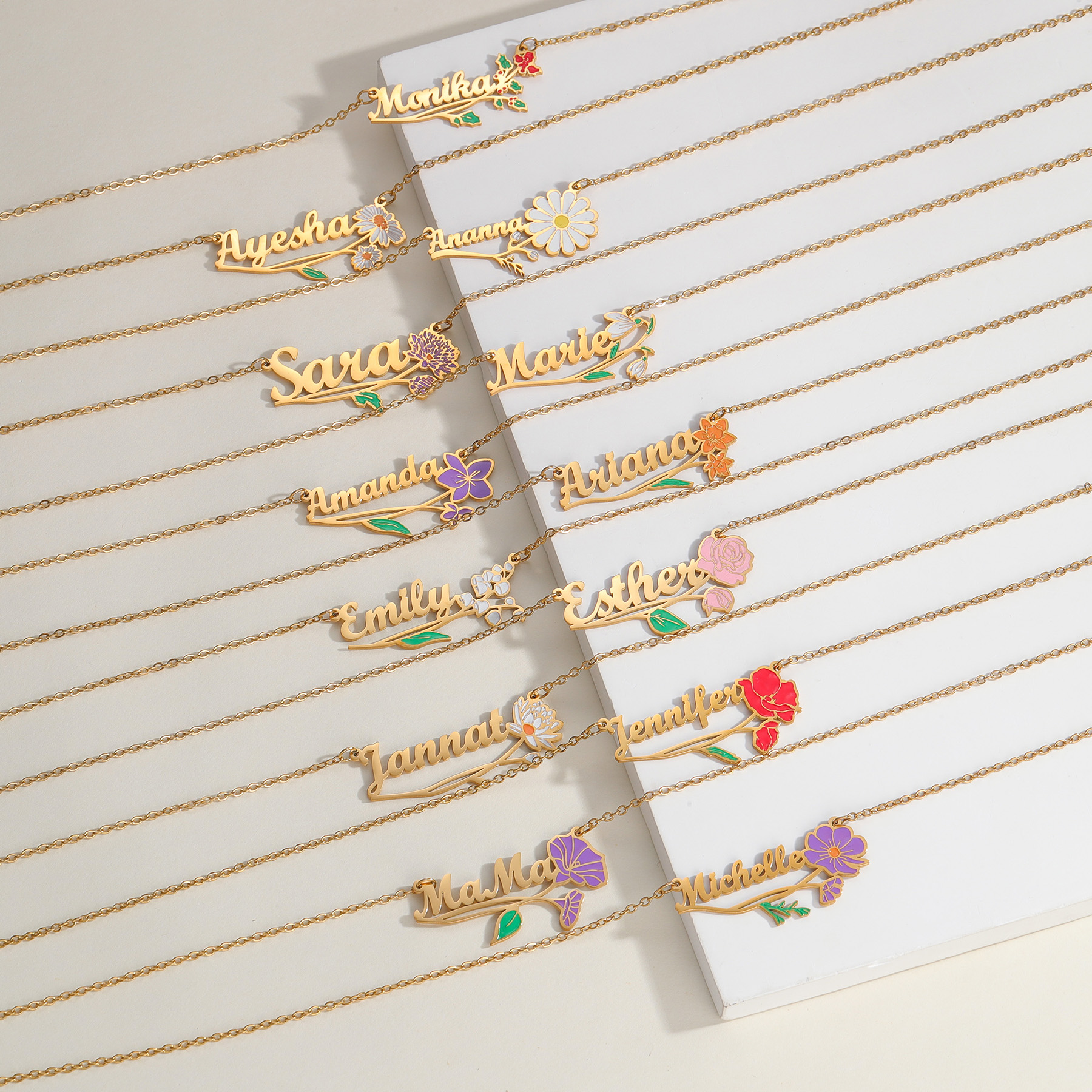 Acheerup Personalized Name UV  - Birth Flower Necklace 리뷰 및 가격