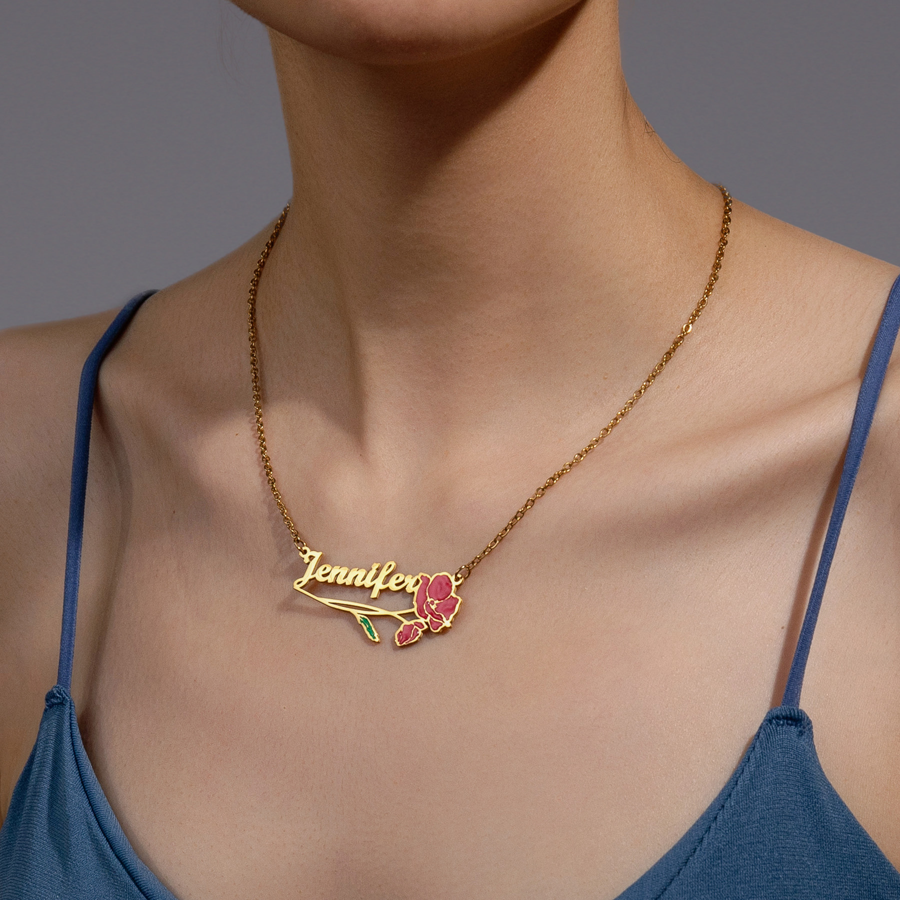 Acheerup Personalized Name UV  - Birth Flower Necklace 리뷰 및 가격