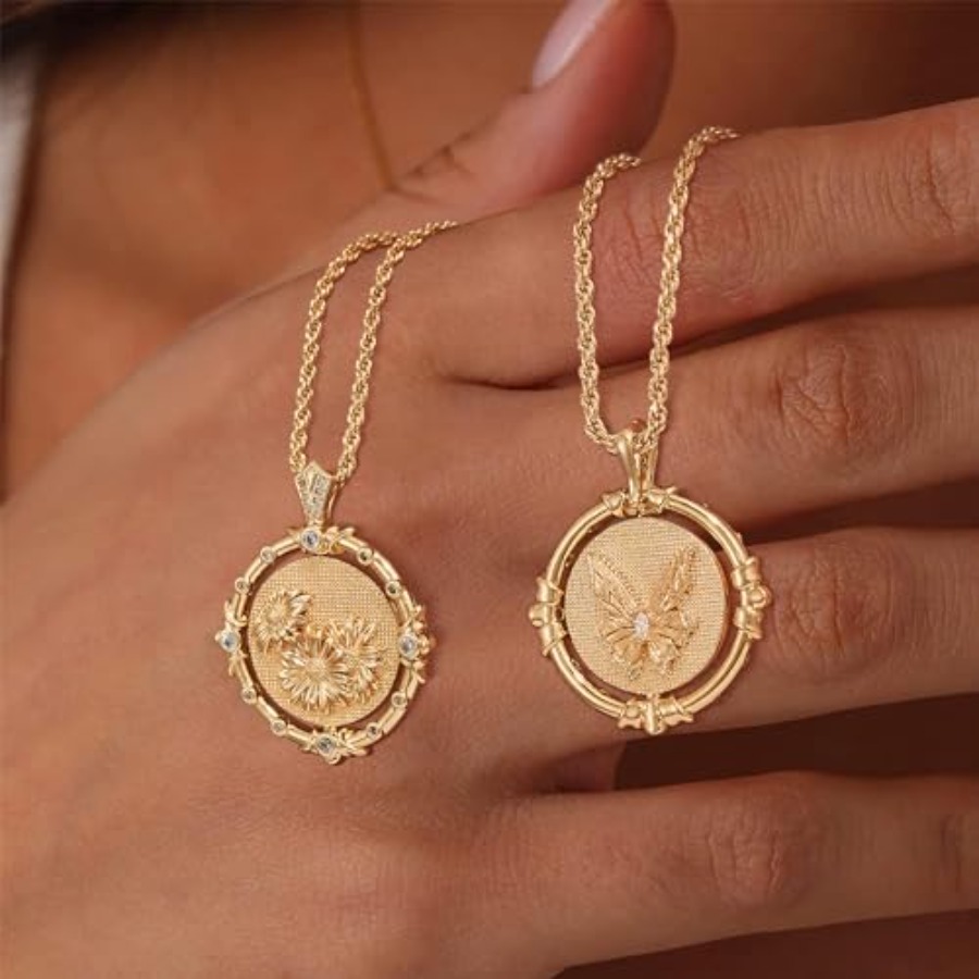 Fettero Gold Necklace for Wome - Birth Flower Necklace 리뷰 및 가격