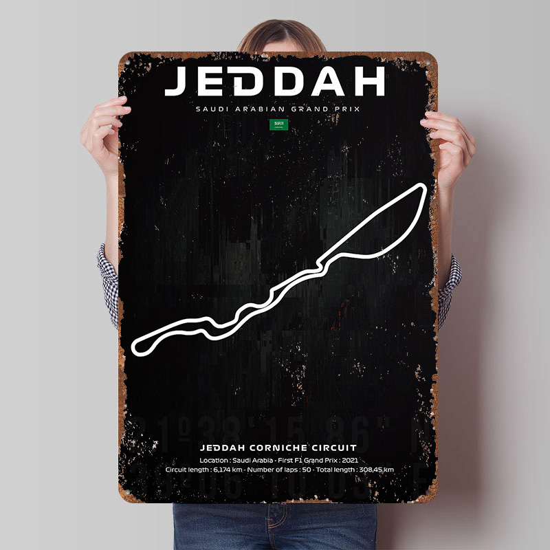 Jeddah Circuit Map Poster Cust - Custom Map Poster 리뷰 및 가격