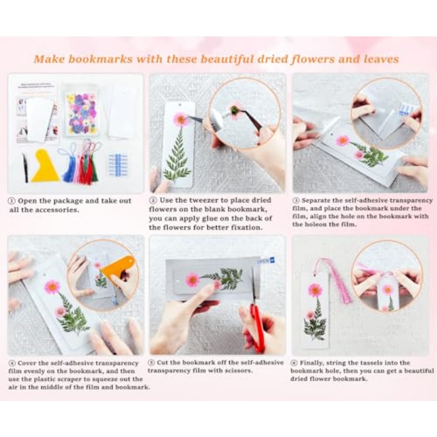 Cardstock Blank Bookmarks Set, - Dried Flower Bookmark 리뷰 및 가격