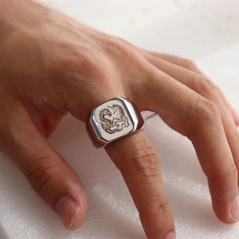 Stainless Steel Jewelry anillo - Initial Ring Custom 리뷰 및 가격