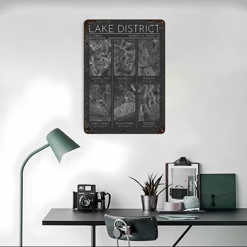 Lake District Mountains Topogr - Custom Map Poster 리뷰 및 가격